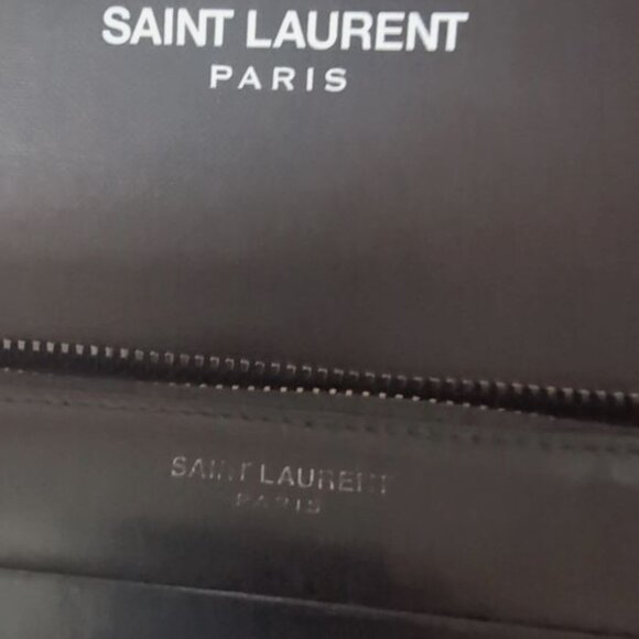 Authentic Saint Laurent YSL Long Wallet Black And Gold Zip Around Portefeuille - Picture 4 of 9